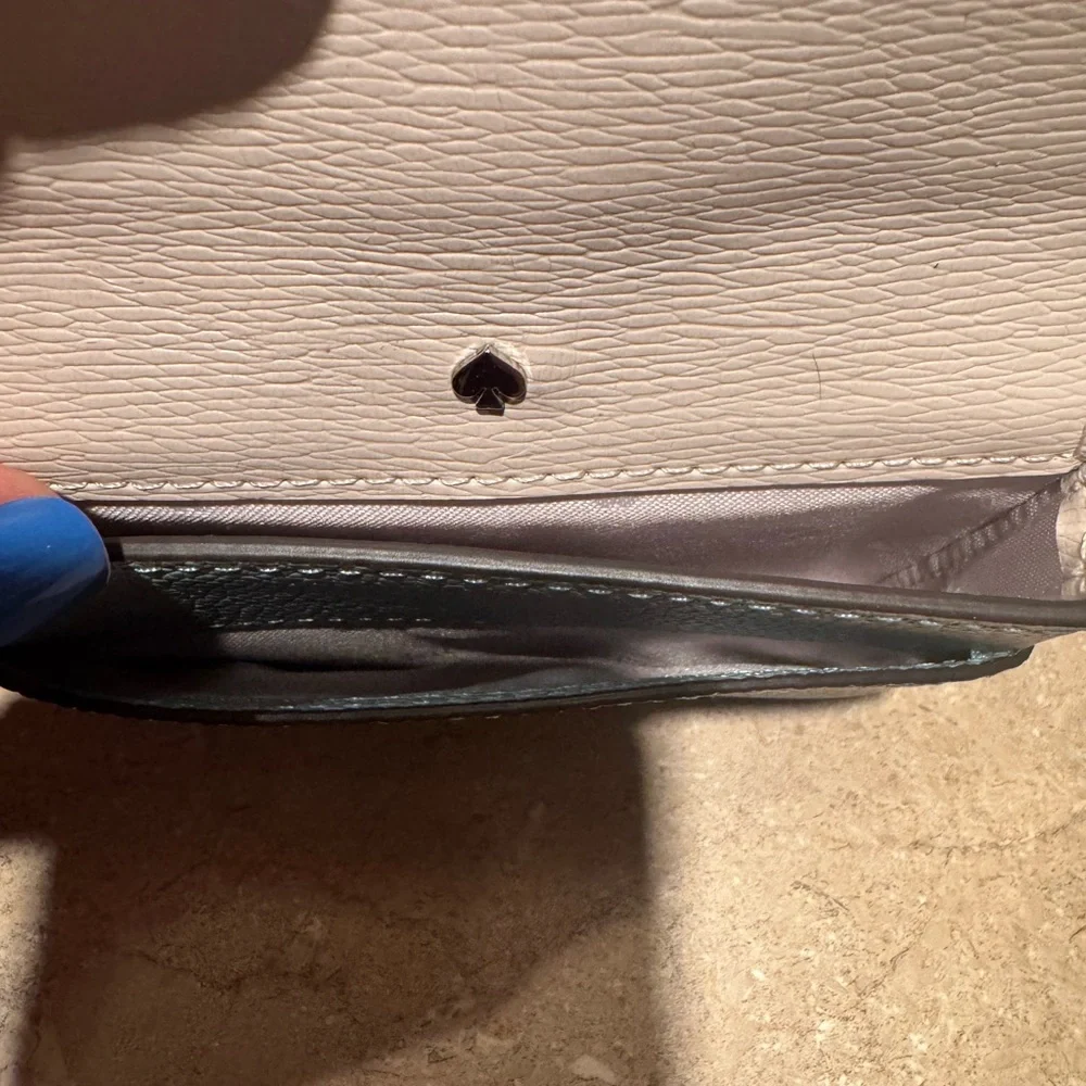 Kate Spade Teal Leather Card Holder | Slim Wallet | EUC